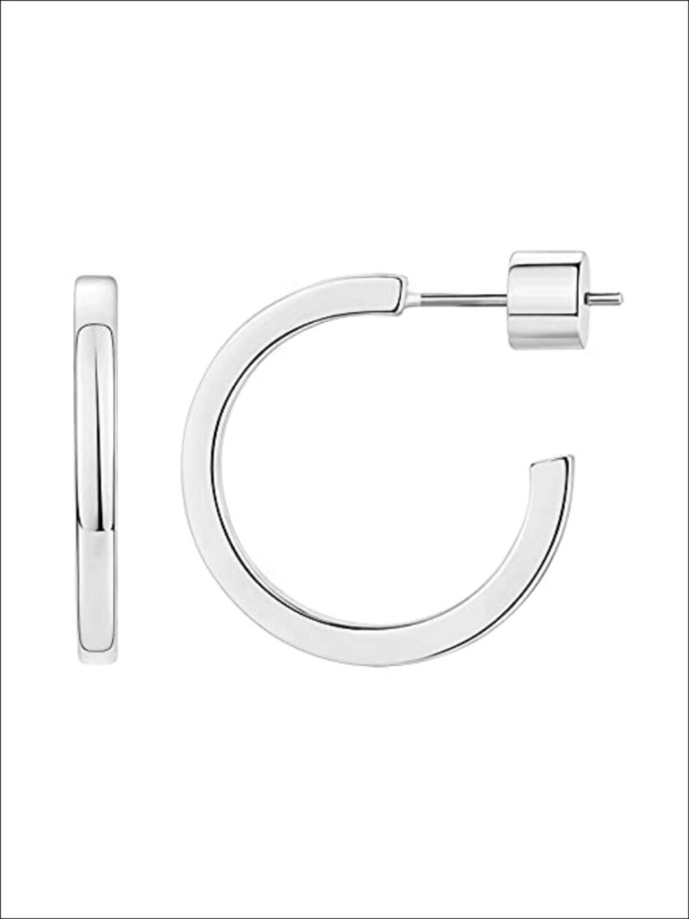 14K Gold Plated Thin Square Edge Open Hoop Earrings for Women Hypoallergenic